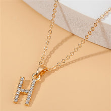 Load image into Gallery viewer, •̩̩͙✩ A - Z Golden Pendant Diamond-studded Clavicle Chain Neck ✩•̩̩͙
