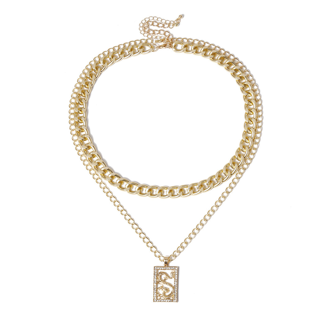 ★☾ Zircon Zodiac Dragon Pendant Necklace ☽★