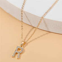 Load image into Gallery viewer, •̩̩͙✩ A - Z Golden Pendant Diamond-studded Clavicle Chain Neck ✩•̩̩͙
